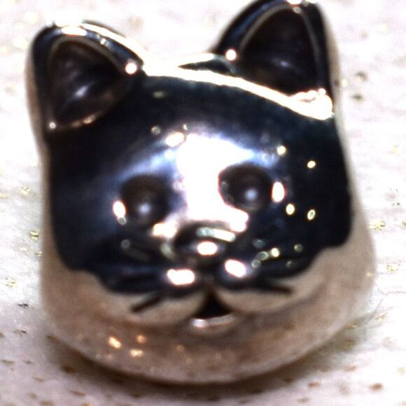 Pandora Curious Cat Sterling Silver Charm Retired Kitty Cat Bead - Picture 3 of 8